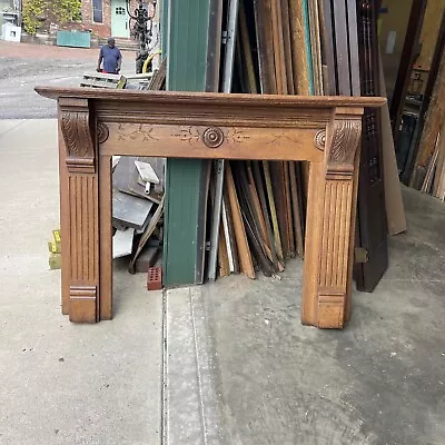 CM Antique Oak Refinished Fireplace Mantle 66.5 W By 49H • $1450