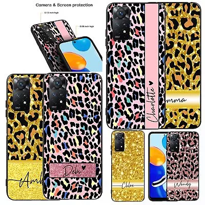 Leopard Print Personalised Case For Xiaomi Redmi Note 12 11 10 9 Gel Phone Cover • £5.15