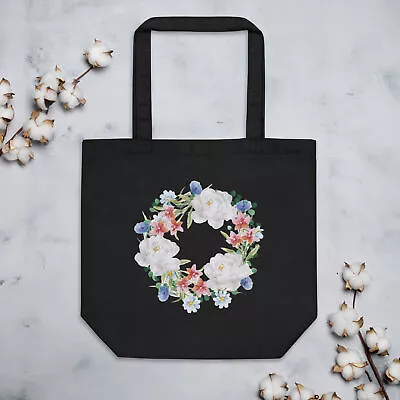 Whimsical Botanical Artistry Wreath Eco Tote • $24.99