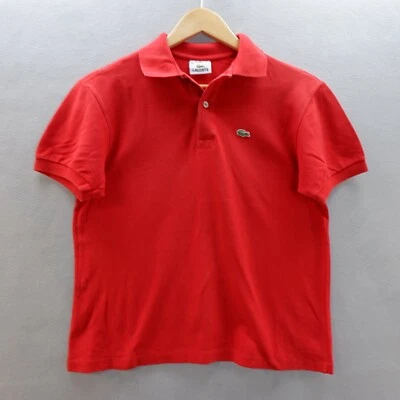 £11.38 • Buy LACOSTE Polo Shirt 16 Red Crocodile Logo Short Sleeve Womens