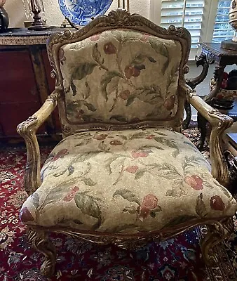 Nieman Marcus Designer Bergere Floral Print Accent Chair • $1395