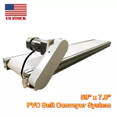 59 X7.8  White PVC Flat Conveyor Belt Systems Mesa Type Speed Adjustable 110V • $759.99