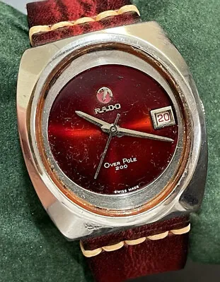 Vintage Watch Rado Over Pole 200 Ruby Red Dial  ETA 2824 Automatic Mens Watch • £140