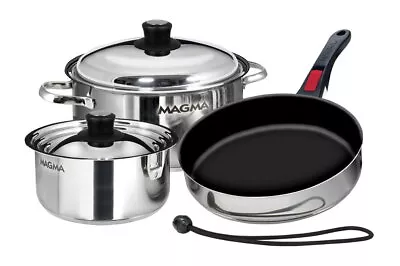 Magma Nesting 7-Piece Induction Compatible Cookware - Stainless : A10-363-2-IND • $229.99