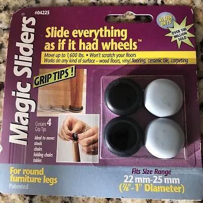 Magic Sliders Grip Tip Floor Sliders  # 04273  Package Of 4  NEW  • $4.99