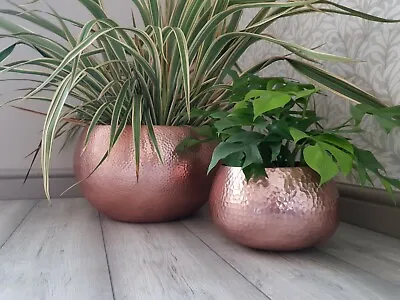 £18 • Buy Copper Planters Set Of 2 Small Hammered Metal Plant Pots. Home & Garden. SECONDS