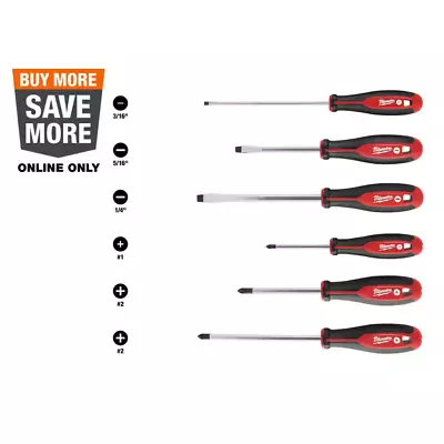 Phillips/Slotted Flat Head Hex Drive Screwdriver Set With Tri-Lobe Handle (6-Pie • $28.50