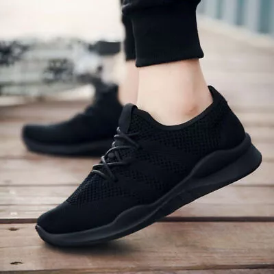 Women Men Sports Shoes Walking Trainers Lace Up Casual Running Gym Sneakers Size • £8.99