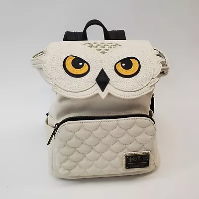 Harry Potter Loungefly Hedwig The Owl Mini White & Black Backpack 10”H X 9” W • $59.99
