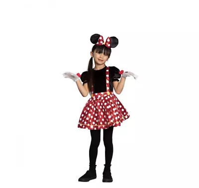 Disney Minnie Mouse Black Red Polka Dot Toddler Girl Mini Dress Costume Sz 2T • $29.99