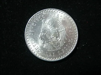 1947 Mexico 5 Peso .900 Silver Choice Uncirculated Cuauhthemoc  • $59.99
