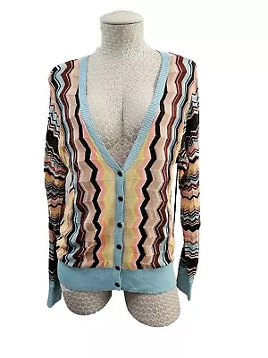 BF Women's Large Missoni Target Chevron Button Down Knit Sweater Cardigan EUC! • $20