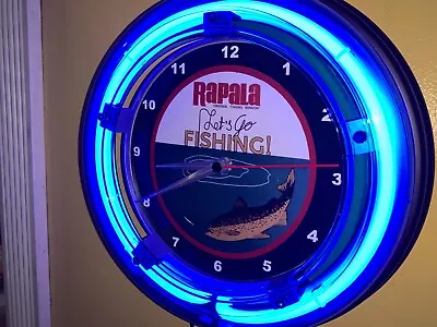 Rapala Fishing Lures Bait Shop Neon Wall Clock Advertising Sign • $109.99