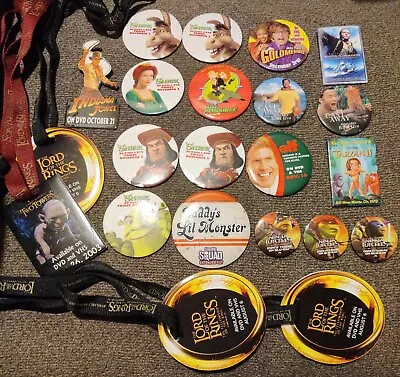 Lot Of 22 Vintage Movie Theater Release Promo Buttons Pins Lanyards Disney +More • $14.99