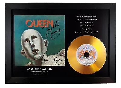 Queen 'we Are The Champions' Signed Photo Gold Disc Cd Collectable Memorabilia • £17.99