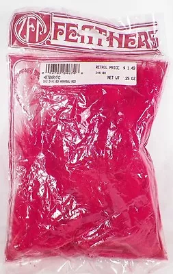 Package Brilliant Red Marabou Feathers For Crafts NIP NOS .25 Oz • $1.50