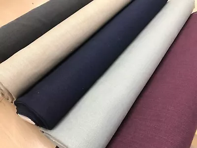 Romo Linen Material Curtain Dress Upholstery Fabric 140cm Grey Navy Natural • £2.99