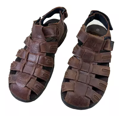 Earth Spirit Simon VI Mens Classic Brown Adjustable Leather Sandals Size 7 • $13.95