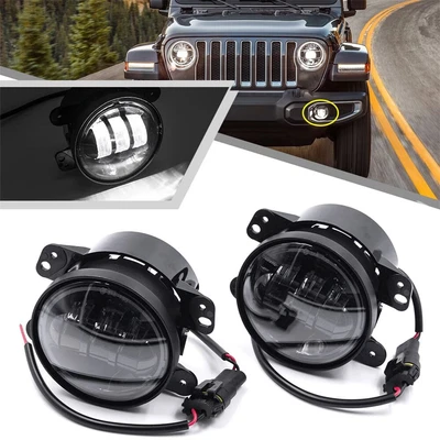 £16.99 • Buy Pair 7  LED Headlight For 2007-2018 Jeep Wrangler JK LJ TJ CJ+4'' Fog Lamp Light