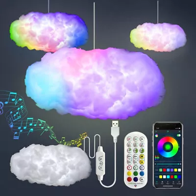 3D Big Cloud Lightning Light Kit Music Sync Warm White Multicolor Lightning Chan • $29.99