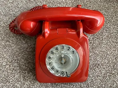 Vintage Gloss Red GPO 706 Rotary Dial Telephone - Classic Retro Phone • £14.90