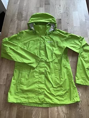 Marmot PreCip Eco Rain Coat Womens Medium Lightweight Shower Jacket Lime Green • £30