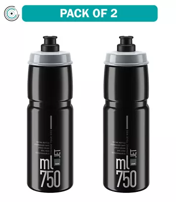 Pack Of 2 Elite SRL Jet Water Bottle - 750ml Black/Gray • $17.98