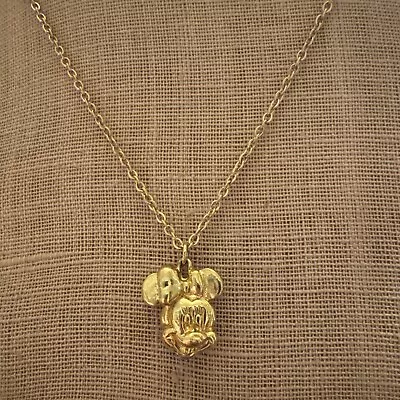 Vintage DISNEY 14K Gold Filled Double Sided Minnie Mouse Pendant On Chain • $39.99