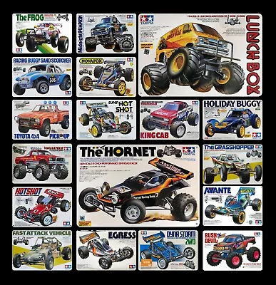 Metal Poster Vintage Rc Car Wall Decoration Alloy Tin Sign Plaque Tamiya Box Art • $14.90