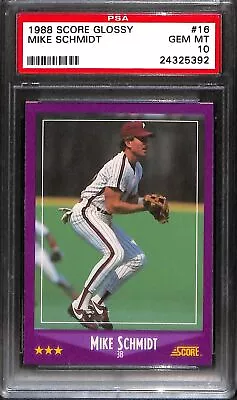 1988 Score Glossy #16 Mike Schmidt PSA 10 24325392 • $29.48