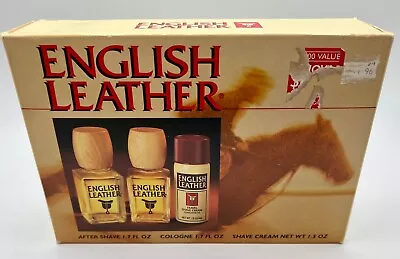 Vintage English Leather Gift Set After Shave Cologne Shave Cream 1990s • $30