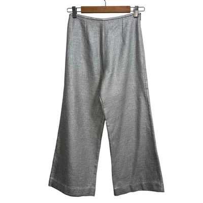 $100 • Buy STAUD Silver Tweed Cropped Wide Leg Culotte Pant SIZE S