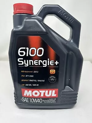 Motul Synergie Oil Engine Oil Performance 1.32 Gallon 108647 10w40 5l • $42.50