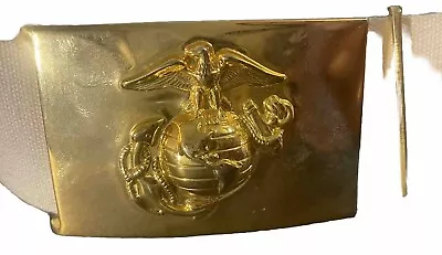 US Marine Corps  Military Brass Belt Buckle USMC Polished Finish • $25