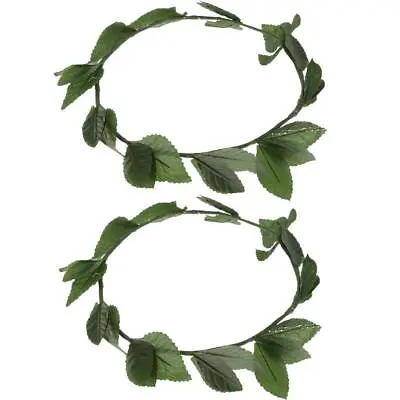 2 Pieces Plastic Green Leaves Headwear Roman Greek Goddess Laurel Wreath • £6.61