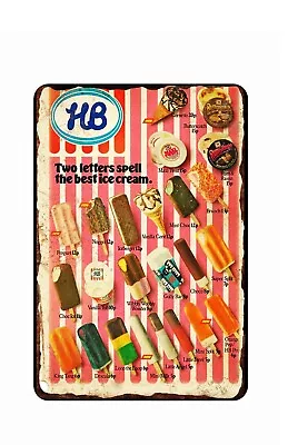 HB Ice Cream Vintage Advertising  Metal Tin Sign  8x12 Disrtressed Art Image • $14.95