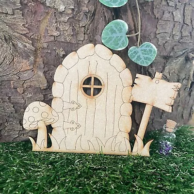 MDF Wooden Fairy Door Craft Blank Ready To Decorate FK CSW • £3.50