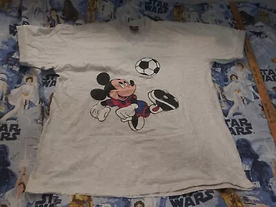 Mickey Mouse Soccer Shirt Grey Disney Athletics Vintage Disney T Shirt • $7