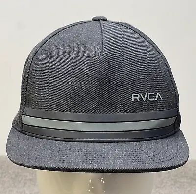 RVCA Hat Mens Adjustable Mid Fit Snap Back Cap OSFA Gray Wool Blend Casual Adult • $6.40