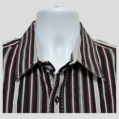 Zagiri Shirt Men's Large Multicolor Striped W/ Flip Cuffs Casual • $24.99