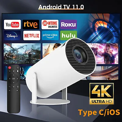 4K Mini Projector 5G WiFi Bluetooth UHD Home Theater Android TV 11.0 Xmas Gifts • $89.99
