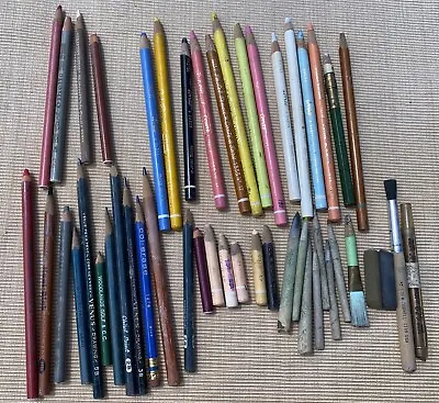 30+  Art Pencils Pens Pastel Conte Paris Faber Eagle Othello Vintage More • $26