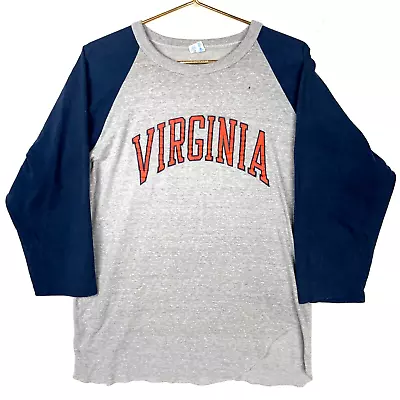 Vintage University Of Virginia Champion Raglan T-shirt Large Ncaa Single Stitch • $38.24