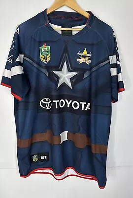 North Queensland Cowboys 2017 ISC  Marvel Round Captain America NRL Jersey XXL • $74.96