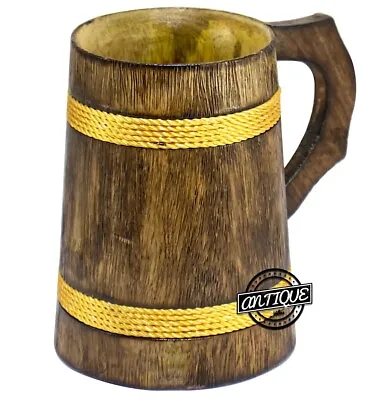 Viking Wooden Beer Mug Cup Steins Vintage Drinkware Juice Party Christmas Gifts. • $30.34