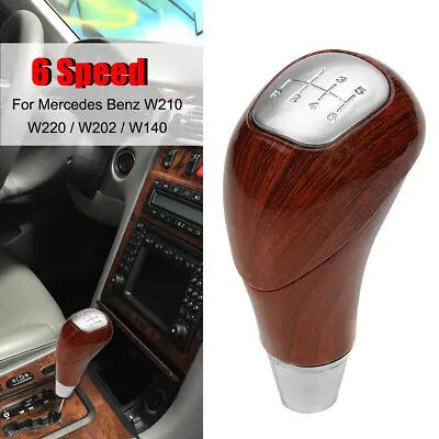 1pcs Walnut Wooden Pattern 6 Speed Gear Shift Knob For Benz W210 W220 W202 W140 • $18.71