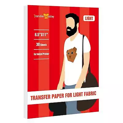 30 Sheets Printable Light T-shirt Iron-on Heat Transfer Paper Inkjet & Laser 8.5 • $15.99