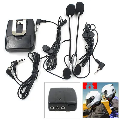 Motorcycle Bike Helmet 2-way Intercom Headset Communication System + Earphone • $17.43
