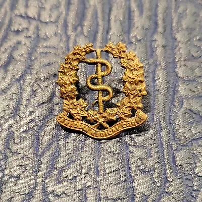 Ww1 Ww2 Royal Canadian Medical Army Service Corps Cap Badge Kings Crown Genuine • $11.89