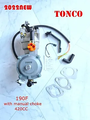 TONCO 190F Dual Fuel Carburetor Manualchoke Safer Generator GX420 Propane/LPG/NG • $34.50